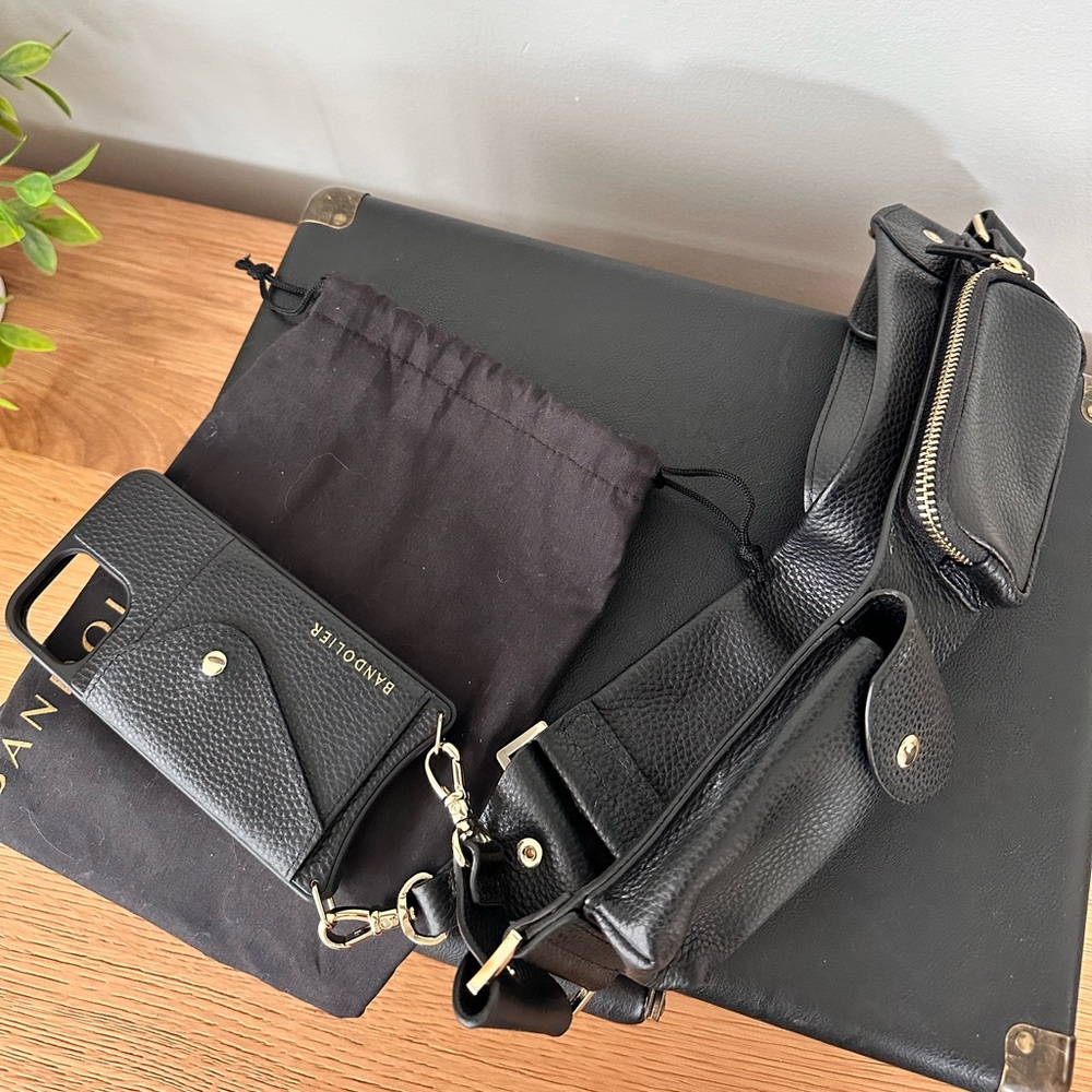 Bandolier Black/Gold Billie Utility Crossbody Phone Case